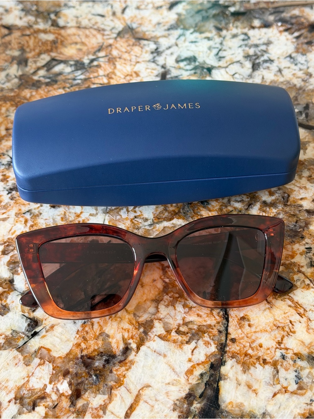 Draper James Amber Tortoiseshell Oversized Cat-Eye Sunglasses